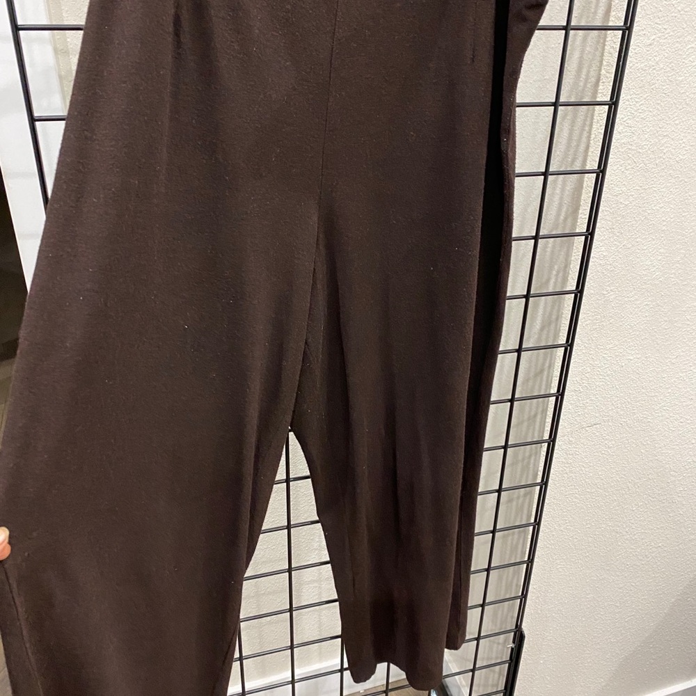 Chocolate brown wide leg ankle pants